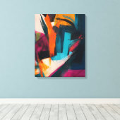 Chromatische Dwarsstromen Canvas Afdruk (Insitu (Houten vloer))