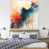 Chromatische explosie acryl wandkunst canvas afdruk (Insitu (Slaapkamer))