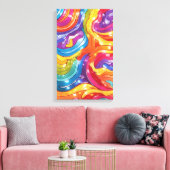 Chromatische flow kleurrijke abstracte muurkunst canvas afdruk (Insitu (Woonkamer))