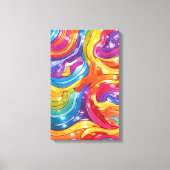 Chromatische flow kleurrijke abstracte muurkunst canvas afdruk (Voorkant)