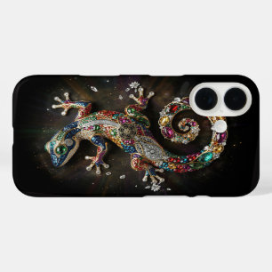 Chromatische Gecko Levendig Kristal Reptiel Kunst iPhone 16 Hoesje