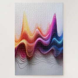 Chromatische Golven – Moderne Abstracte Kleurenstr Legpuzzel
