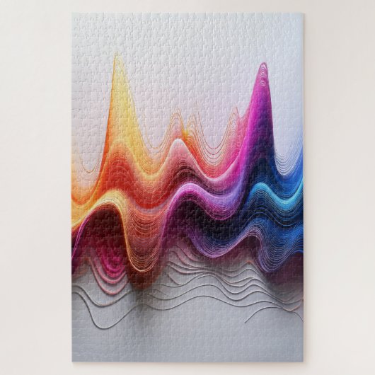 Chromatische Golven – Moderne Abstracte Kleurenstr Legpuzzel (Verticaal)
