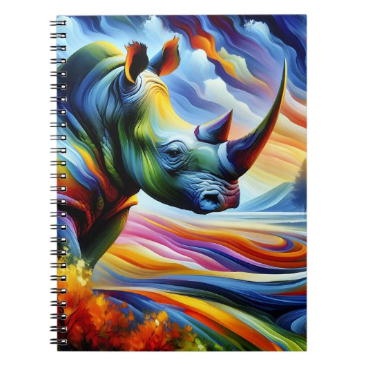 Chromatische Horizon Neushoorn Notitieboek (Voorkant)