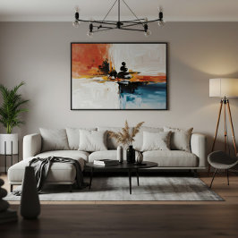 Chromatische horizon: symfonie van contrasten canvas afdruk