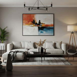 Chromatische horizon: symfonie van contrasten canvas afdruk