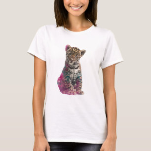 Chromatische Jaguarwelp: Een Psychedelische Kunstp T-shirt
