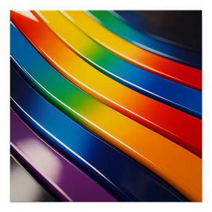 Chromatische krommen - Glanzende regenbooglinten m Perfect Poster