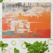 Chromatische Kruispunten Abstracte Digitale Schild Theedoek (Gevouwen)