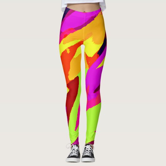 Chromatische kunstfusie leggings (Voorkant)