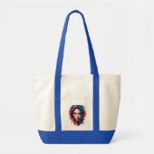 Chromatische muze – Neon Splash Portret Tote Bag (Voorkant)