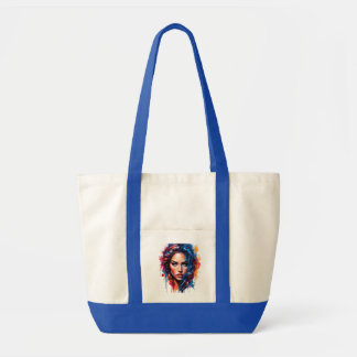 Chromatische muze – Neon Splash Portret Tote Bag