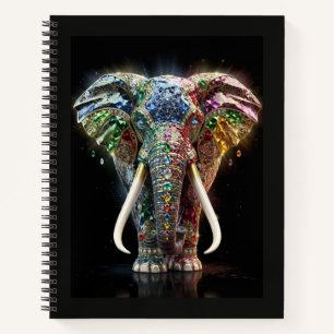 Chromatische Olifant Wandkunst Levendig Geometri Notitieboek