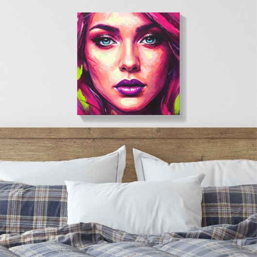Chromatische Opname Uitgerekt Canvas Print (Insitu (Slaapkamer))