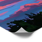 Chromatische palmboom zonsondergang poster (Hoek)