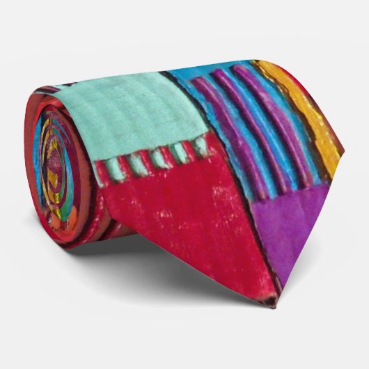 Chromatische quilt stropdas (Opgerold)