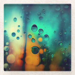 Chromatische regen kleurrijke achtergrond glazen onderzetter