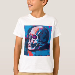 Chromatische schedel schildering t-shirt