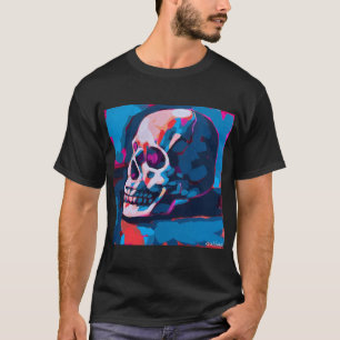 Chromatische schedel schildering t-shirt