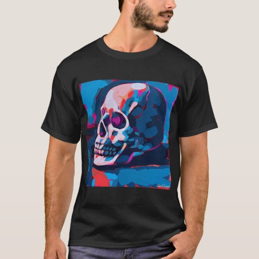 Chromatische schedel schildering t-shirt (Voorkant)