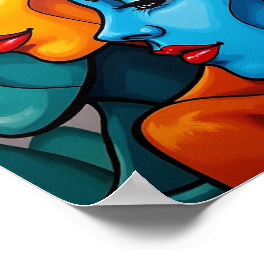 Chromatische schoonheden-levendige Pop Art Vrouwen Poster (Hoek)