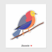 Chromatische Serenade: Vogel op tak Sticker (Vel)