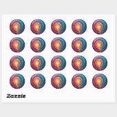 Chromatische Singulariteit – Abstract Ronde Sticker (Vel)