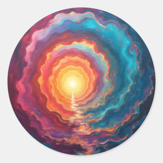 Chromatische Singulariteit – Abstract Ronde Sticker (Voorkant)