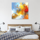 Chromatische Skyline: Puls der urbanen Abstraktion Canvas Afdruk (Insitu (Slaapkamer))