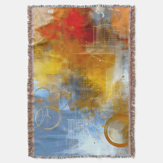 Chromatische Skyline: Puls der urbanen Abstraktion Deken (Voorkant Verticaal)