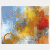 Chromatische Skyline: Puls der urbanen Abstraktion Fleece Deken (Voorkant (Horizontaal))