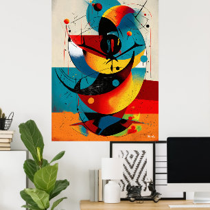 Chromatische Spiraal – Mid-Century Abstracte Beweg Poster