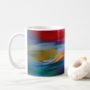 "Chromatische stromen" Hedendaagse Abstracte Koffiemok