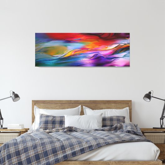 "Chromatische stromingen" Hedendaags Abstract Canvas Afdruk (Insitu (Slaapkamer))