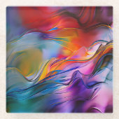 "Chromatische stromingen" Hedendaags Abstract Glazen Onderzetter (Voorkant)
