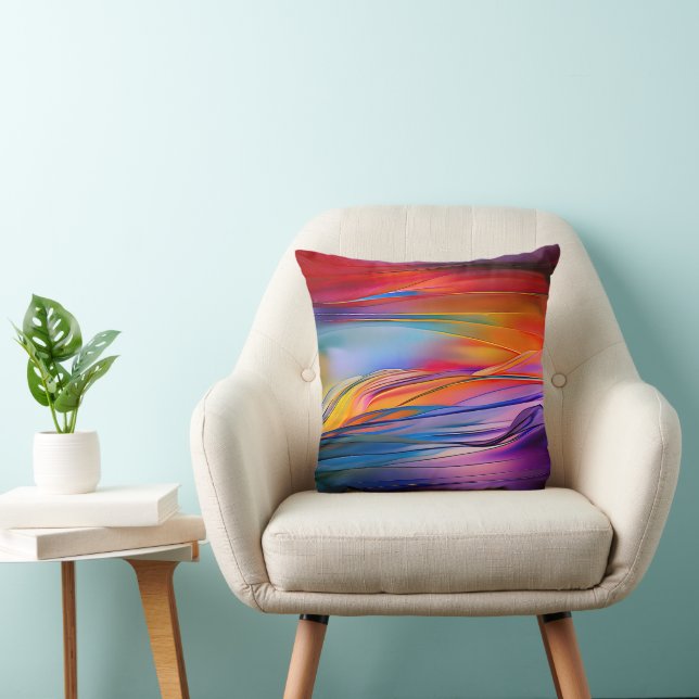 "Chromatische stromingen" Hedendaags Abstract Kussen (Stoel)