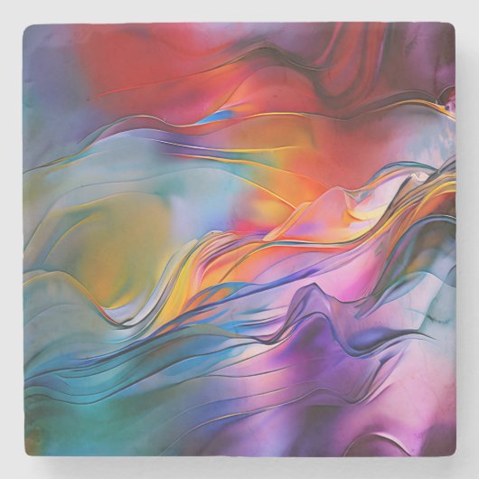 "Chromatische stromingen" Hedendaags Abstract Stenen Onderzetter (Voorkant)