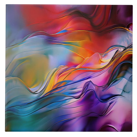 "Chromatische stromingen" Hedendaags Abstract Tegeltje (Voorkant)
