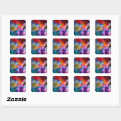 "Chromatische stromingen" Hedendaags Abstract Vierkante Sticker (Vel)