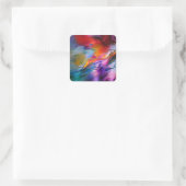 "Chromatische stromingen" Hedendaags Abstract Vierkante Sticker (Tas)