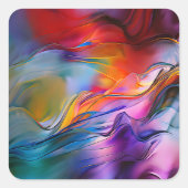 "Chromatische stromingen" Hedendaags Abstract Vierkante Sticker (Voorkant)
