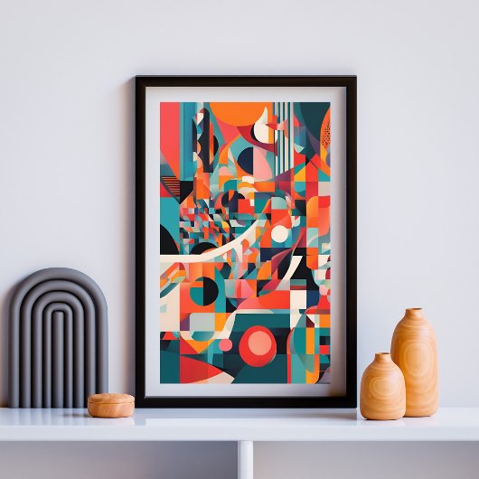 Chromatische Stroom van Geometrie Poster