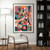 Chromatische Stroom van Geometrie Poster