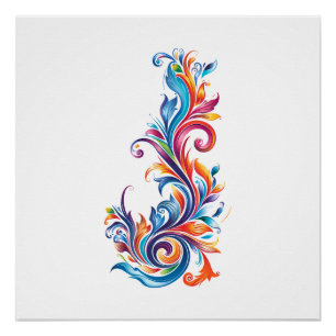 "Chromatische Vortex" abstracte kleurenontwerp Perfect Poster