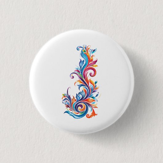 "Chromatische Vortex" abstracte kleurenontwerp Ronde Button 3,2 Cm (Voorkant)