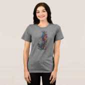 "Chromatische Vortex" abstracte kleurenontwerp Tri-Blend Shirt (Voorkant volledig)