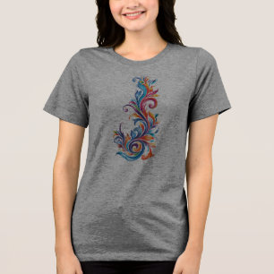 "Chromatische Vortex" abstracte kleurenontwerp Tri-Blend Shirt