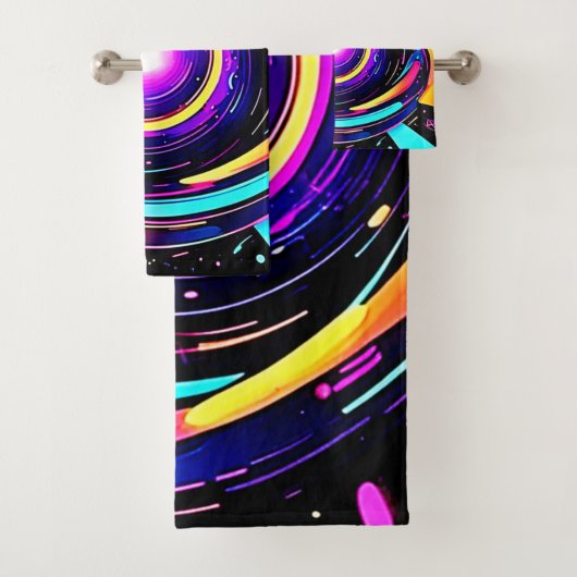 Chromatische Vortex Kunst Bad Handdoek (Insitu)