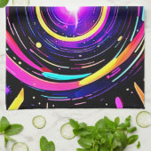 Chromatische Vortex Kunst Theedoek (Gevouwen)