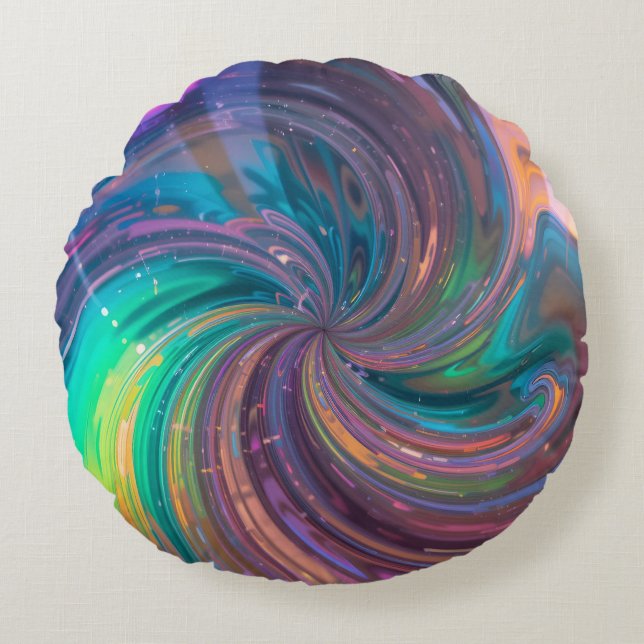 Chromatische vortex rond kussen (Voorkant)